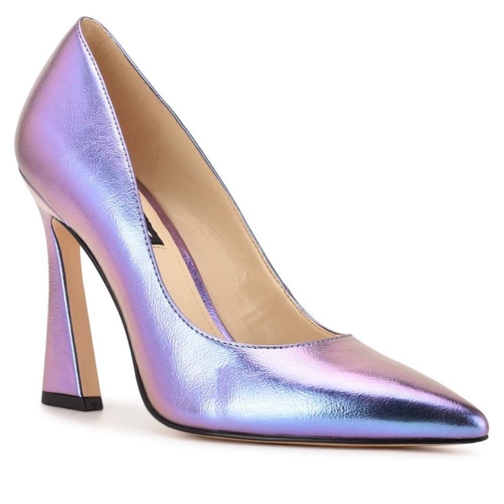 Nine West Trendz Pointy Toe Metallic Lilac Purple Pumps Heels